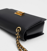 Charles & Ke*th - Metallic Accent Front Flap Bag - Black